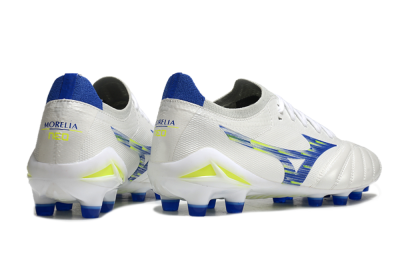 Men's Mizuno Morelia Neo 4 FG Firm Ground Low-Tops Football Boots - White/Blue/Yellow
