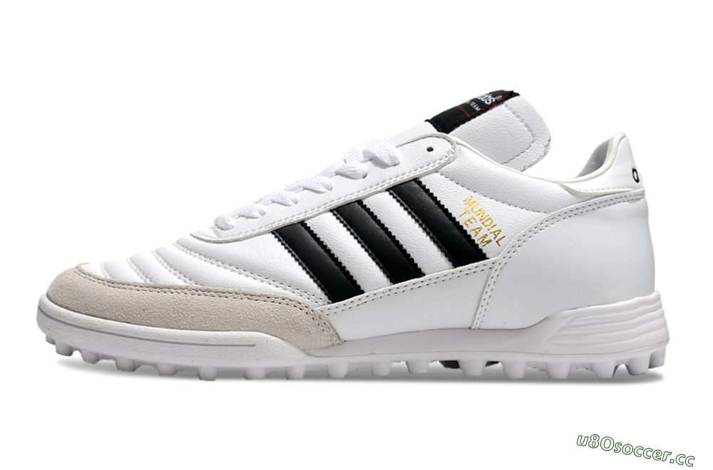 Unisex Adidas Mundial Team Astro TF Artificial Turf Low-Tops Football Shoes - White/Black/Gold 0