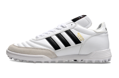 Unisex Adidas Mundial Team Astro TF Artificial Turf Low-Tops Football Shoes - White/Black/Gold