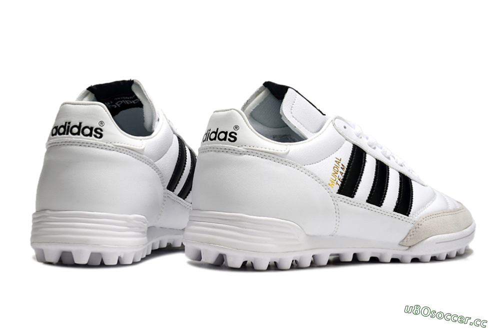 Unisex Adidas Mundial Team Astro TF Artificial Turf Low-Tops Football Shoes - White/Black/Gold 6