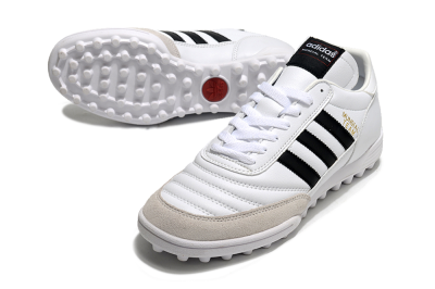 Unisex Adidas Mundial Team Astro TF Artificial Turf Low-Tops Football Shoes - White/Black/Gold