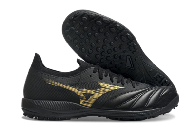 Men's Mizuno Morelia Neo Sala M8 TF Artificial Turf Low-Tops Football Shoes - Black/Gold