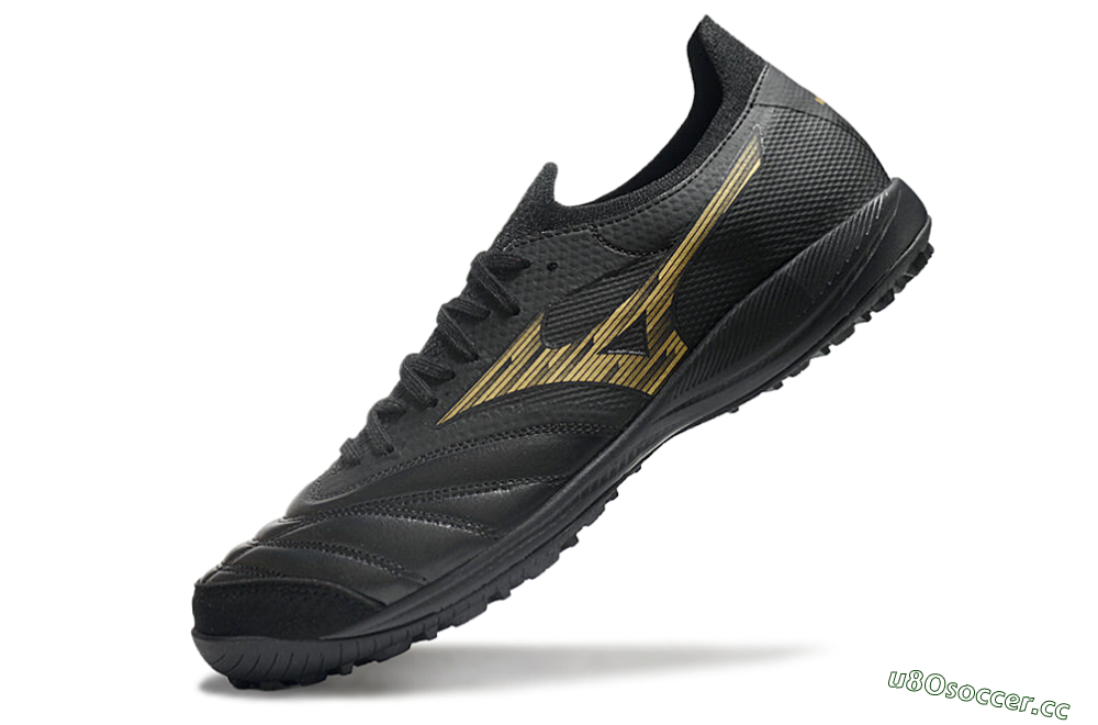 Men's Mizuno Morelia Neo Sala M8 TF Artificial Turf Low-Tops Football Shoes - Black/Gold 5