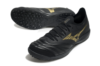 Men's Mizuno Morelia Neo Sala M8 TF Artificial Turf Low-Tops Football Shoes - Black/Gold