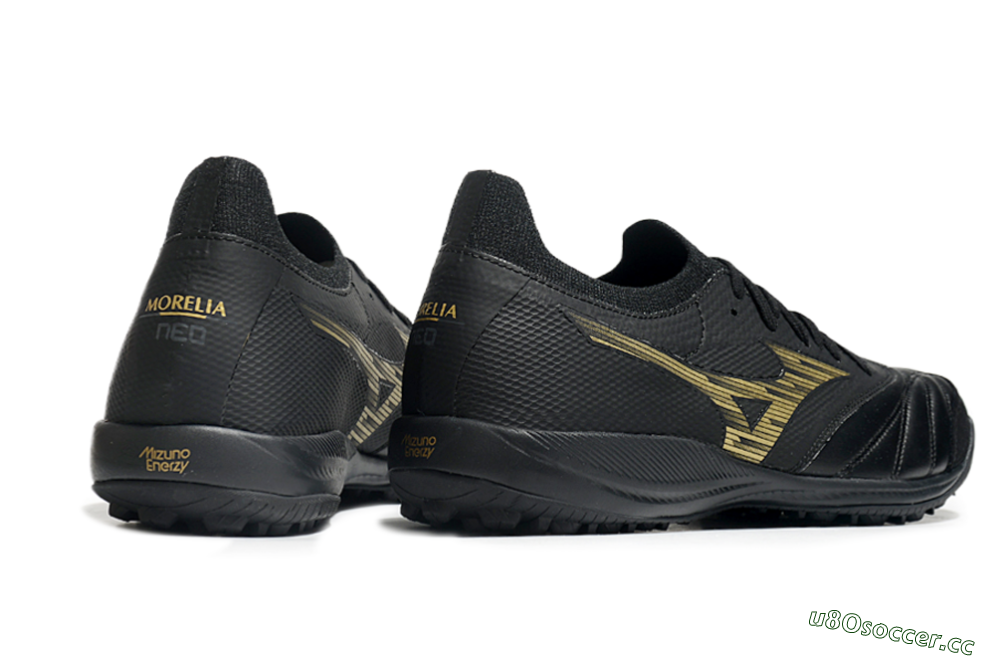 Men's Mizuno Morelia Neo Sala M8 TF Artificial Turf Low-Tops Football Shoes - Black/Gold 6