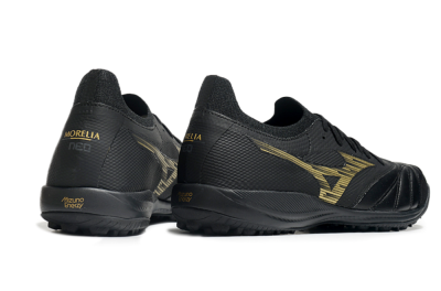 Men's Mizuno Morelia Neo Sala M8 TF Artificial Turf Low-Tops Football Shoes - Black/Gold