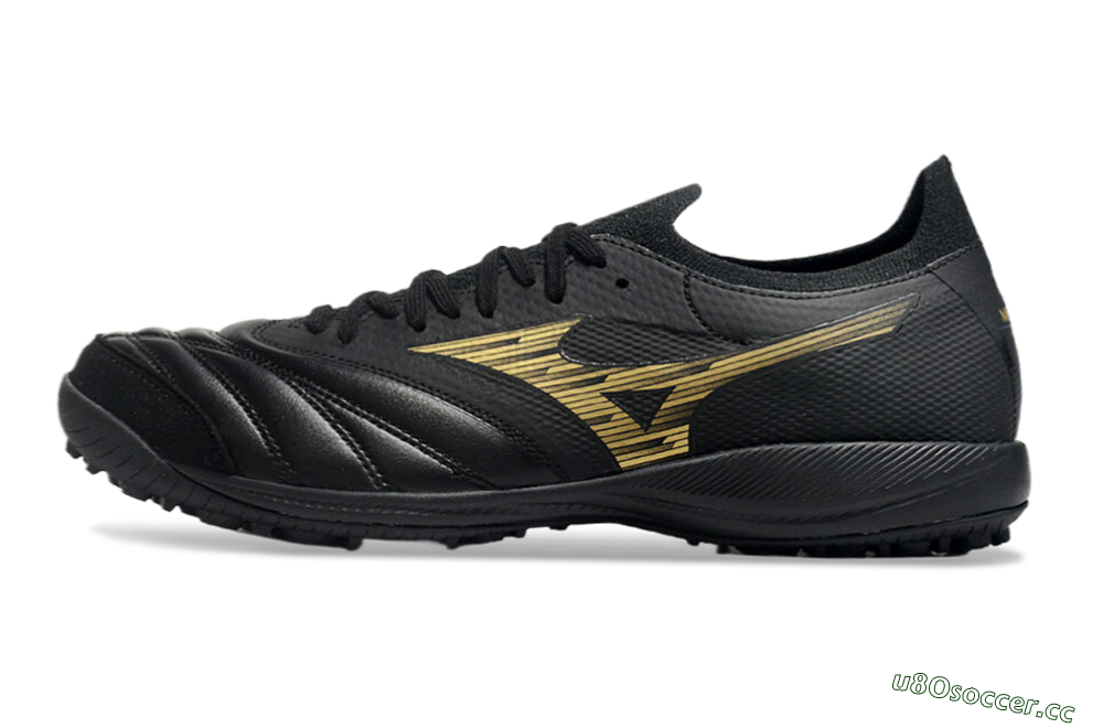 Men's Mizuno Morelia Neo Sala M8 TF Artificial Turf Low-Tops Football Shoes - Black/Gold 0