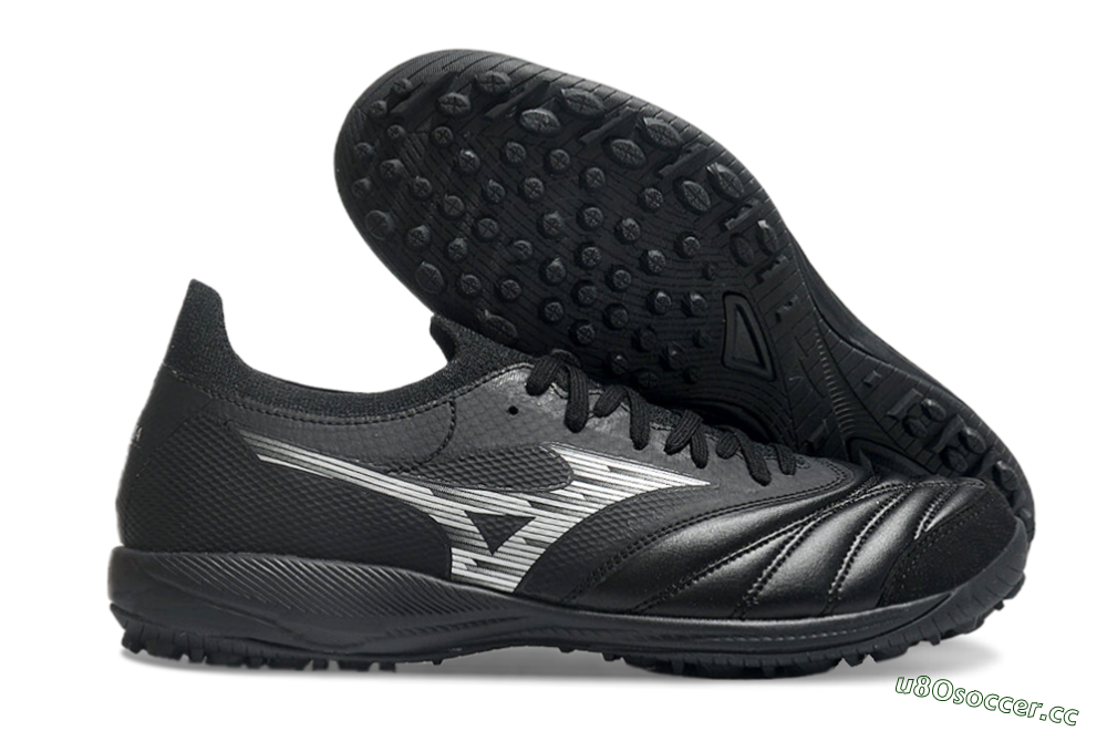 Men's Mizuno Morelia Neo Sala M8 TF Artificial Turf Low-Tops Football Shoes - Black/White 2