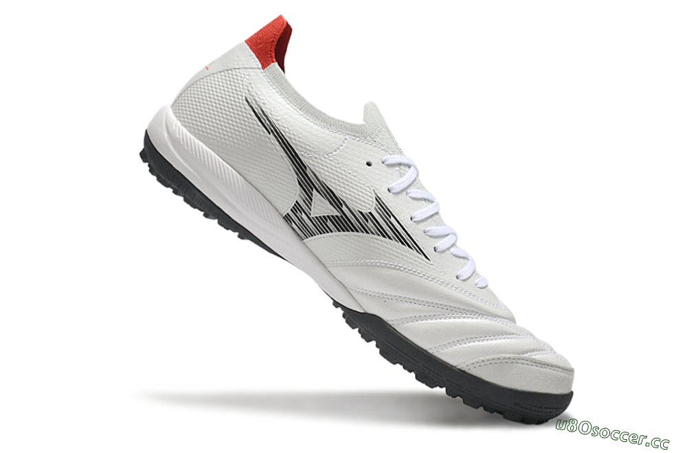 Men's Mizuno Morelia Neo Sala M8 TF Artificial Turf Low-Tops Football Shoes - Beige/Black/Red 4