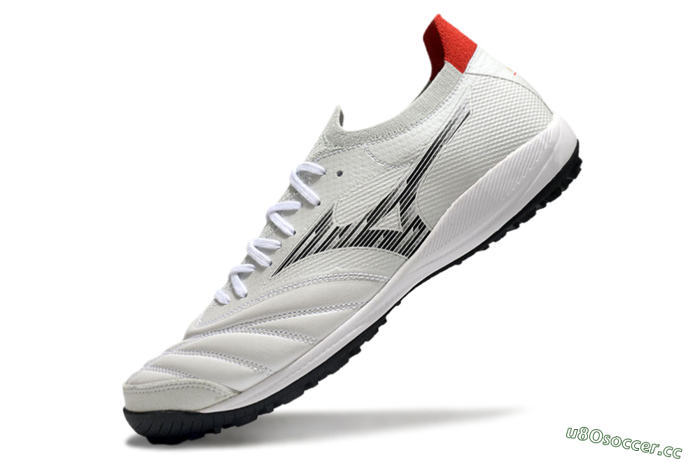 Men's Mizuno Morelia Neo Sala M8 TF Artificial Turf Low-Tops Football Shoes - Beige/Black/Red 5