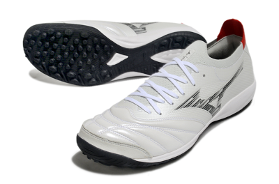 Men's Mizuno Morelia Neo Sala M8 TF Artificial Turf Low-Tops Football Shoes - Beige/Black/Red