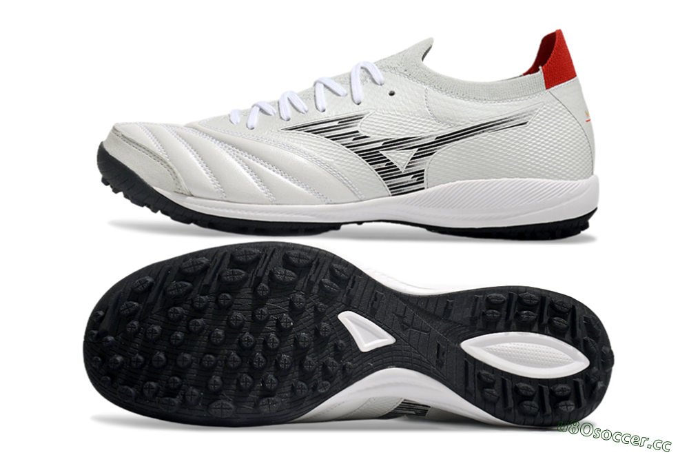 Men's Mizuno Morelia Neo Sala M8 TF Artificial Turf Low-Tops Football Shoes - Beige/Black/Red 1