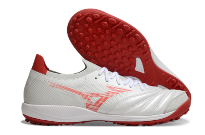 Men's Mizuno Morelia Neo Sala M8 TF Artificial Turf Low-Tops Football Shoes - Beige/Red/White