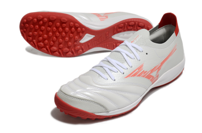 Men's Mizuno Morelia Neo Sala M8 TF Artificial Turf Low-Tops Football Shoes - Beige/Red/White