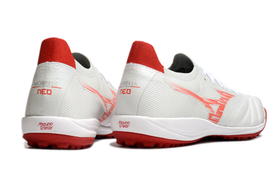 Men's Mizuno Morelia Neo Sala M8 TF Artificial Turf Low-Tops Football Shoes - Beige/Red/White