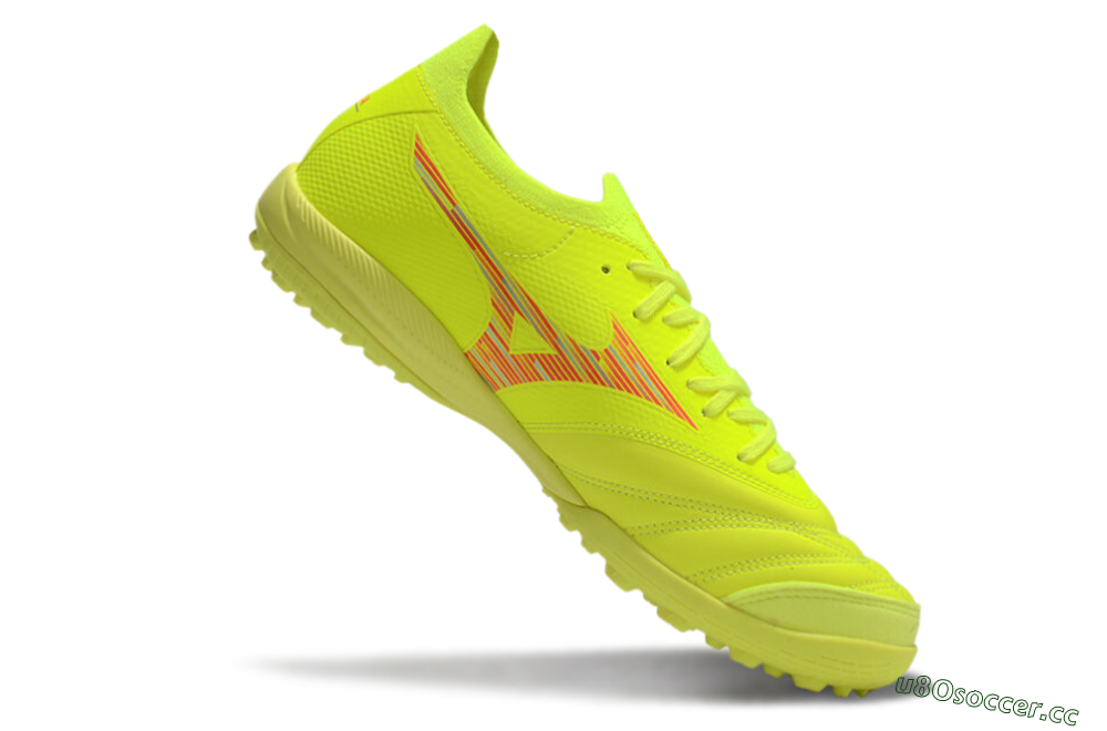 Men's Mizuno Morelia Neo Sala M8 TF Artificial Turf Low-Tops Football Shoes - Yellow/Red 4