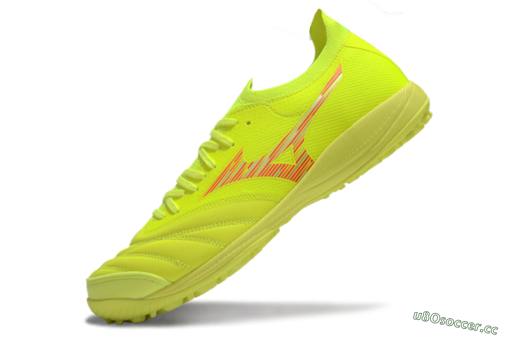 Men's Mizuno Morelia Neo Sala M8 TF Artificial Turf Low-Tops Football Shoes - Yellow/Red 5
