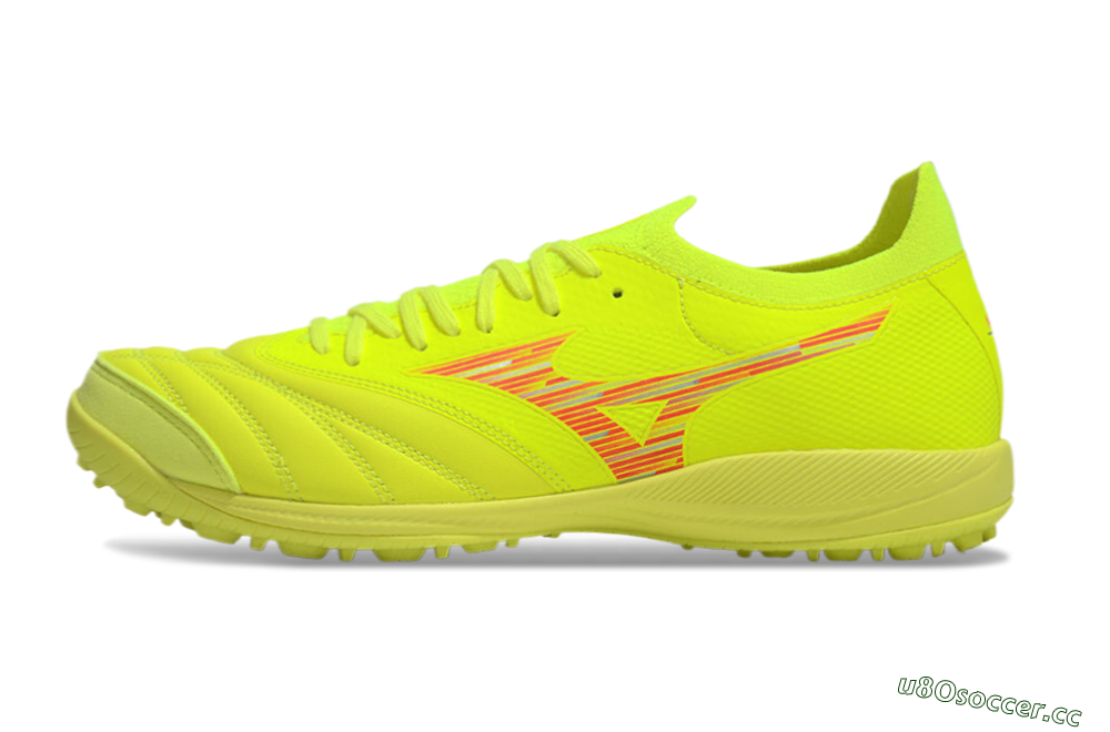 Men's Mizuno Morelia Neo Sala M8 TF Artificial Turf Low-Tops Football Shoes - Yellow/Red 0