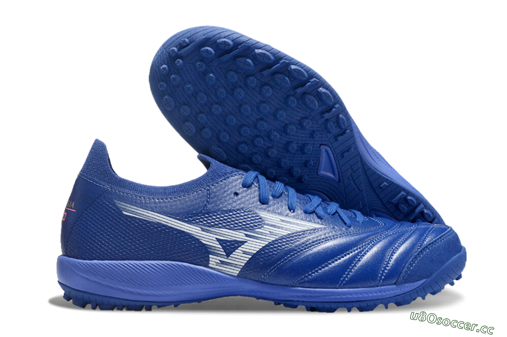 Men's Mizuno Morelia Neo Sala M8 TF Artificial Turf Low-Tops Football Shoes - Blue/White 2