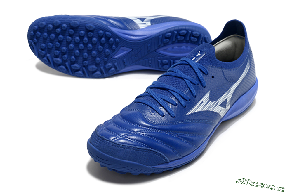 Men's Mizuno Morelia Neo Sala M8 TF Artificial Turf Low-Tops Football Shoes - Blue/White 3