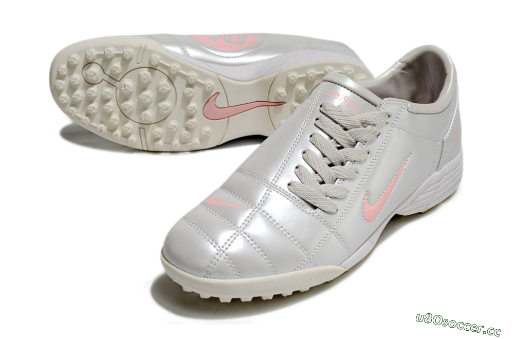 Men's Nike Total 90 II TF Artificial Turf Low-Tops Football Shoes - Silver/Pink/White 3