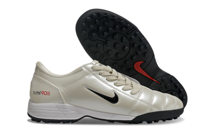 Men's Nike Total 90 II TF Artificial Turf Low-Tops Football Shoes - Beige/Black/Red