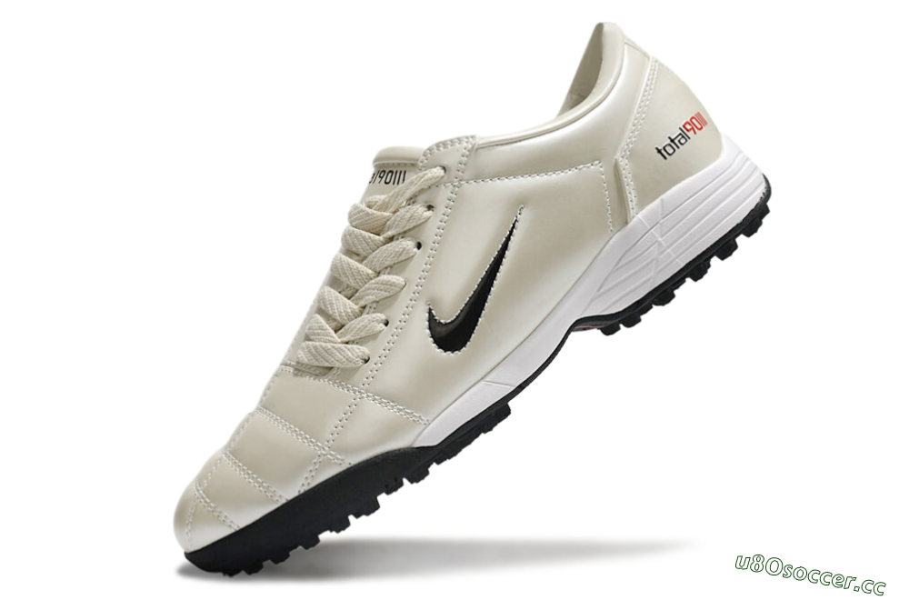 Men's Nike Total 90 II TF Artificial Turf Low-Tops Football Shoes - Beige/Black/Red 5