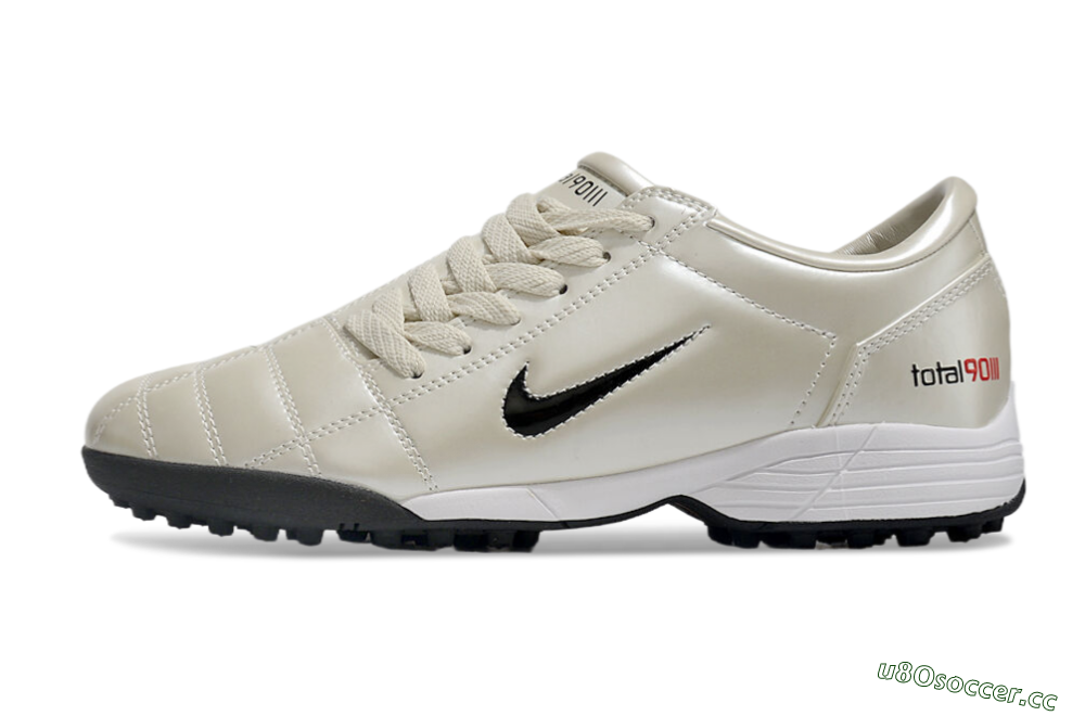 Men's Nike Total 90 II TF Artificial Turf Low-Tops Football Shoes - Beige/Black/Red 0