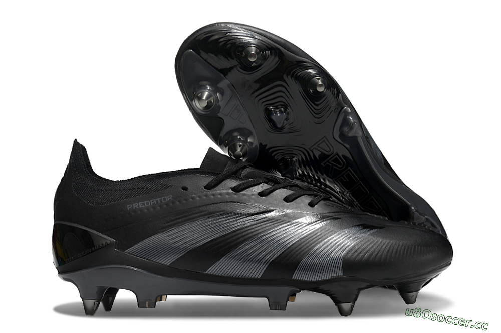 Men's Adidas Predator 24 Elite SG Soft Ground Low-Tops Football Boots - Black/Silver 2