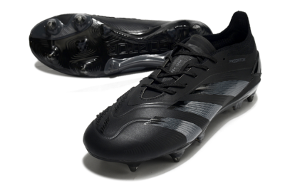 Men's Adidas Predator 24 Elite SG Soft Ground Low-Tops Football Boots - Black/Silver