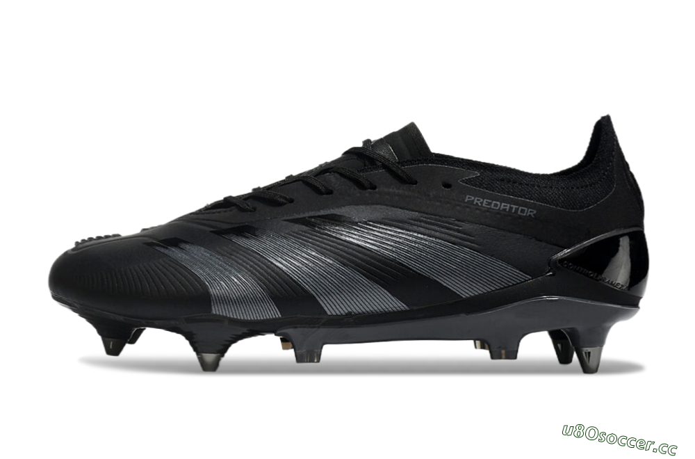 Men's Adidas Predator 24 Elite SG Soft Ground Low-Tops Football Boots - Black/Silver 0