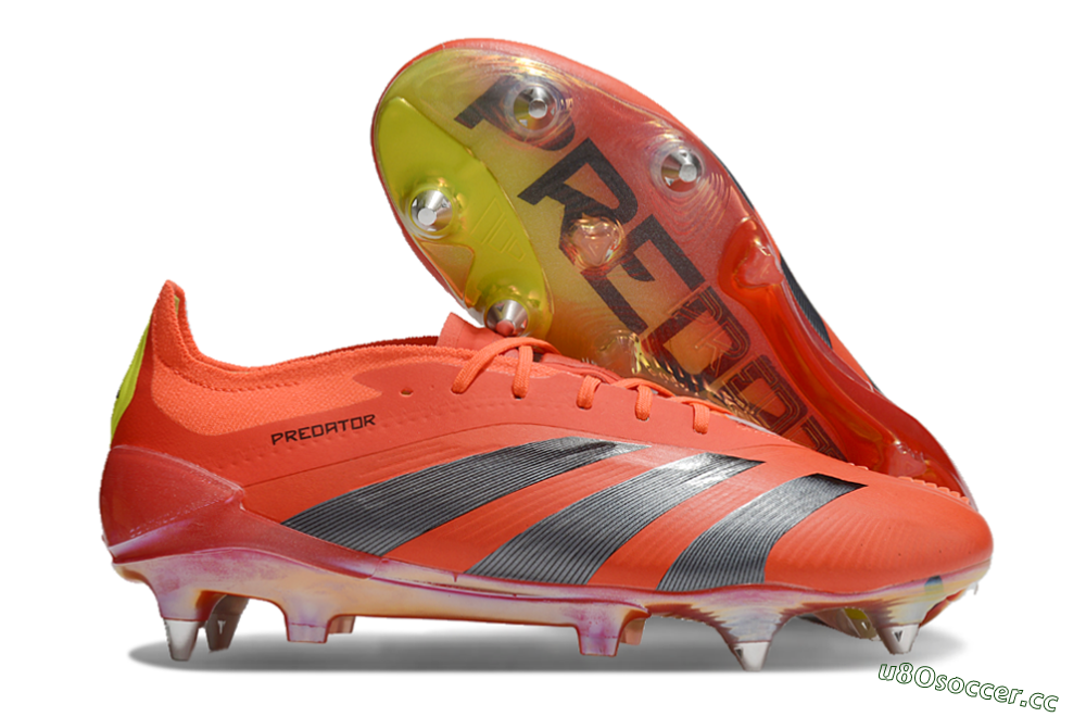 Men's Adidas Predator 24 Elite SG Soft Ground Low-Tops Football Boots - Red/Black/Yellow 2