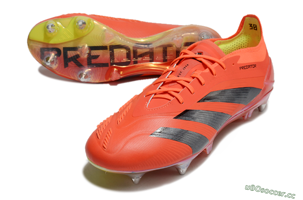 Men's Adidas Predator 24 Elite SG Soft Ground Low-Tops Football Boots - Red/Black/Yellow 3