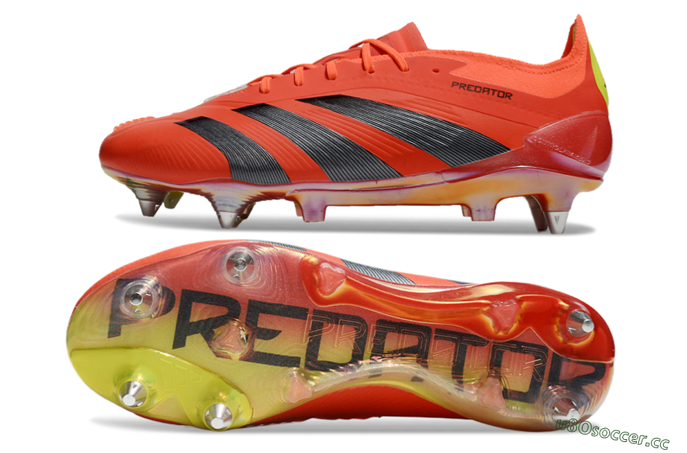 Men's Adidas Predator 24 Elite SG Soft Ground Low-Tops Football Boots - Red/Black/Yellow 1