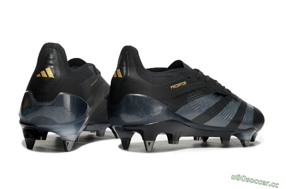 Men's Adidas Predator 24 Elite SG Soft Ground Low-Tops Football Boots - Black/Silver/Gold 3