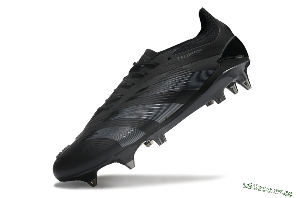 Men's Adidas Predator 24 Elite SG Soft Ground Low-Tops Football Boots - Black/Silver/Gold 6