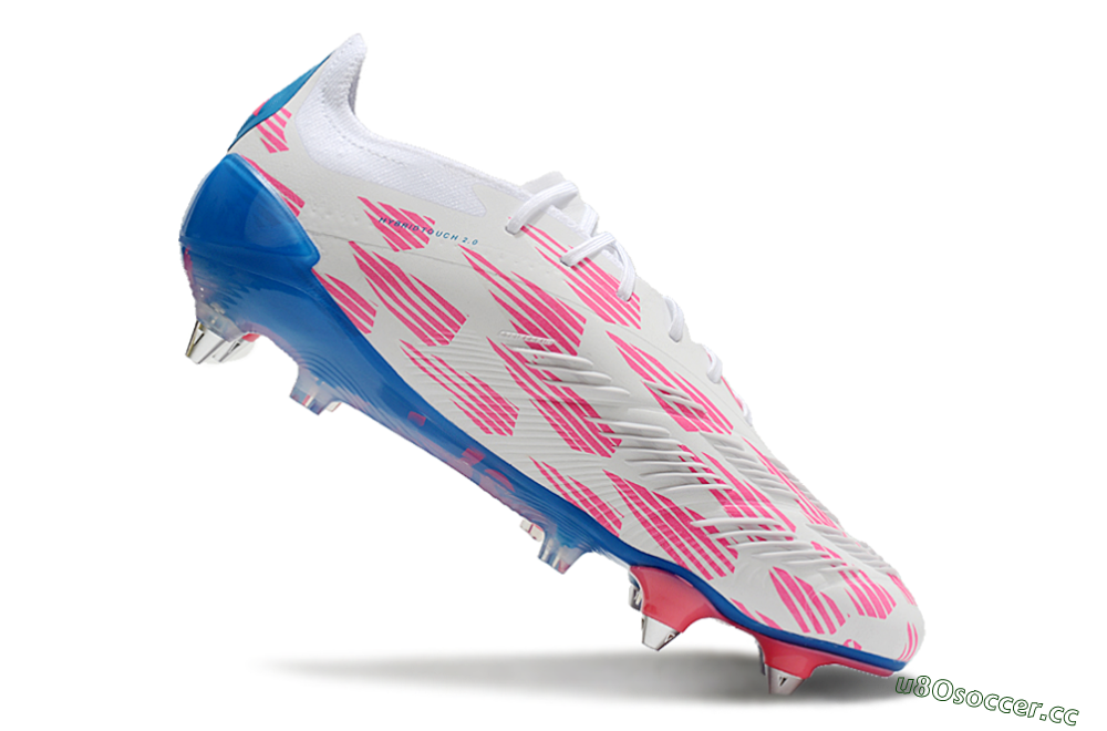 Men's Adidas Predator 24 Elite SG Soft Ground Low-Tops Football Boots - White/Pink/Blue 3