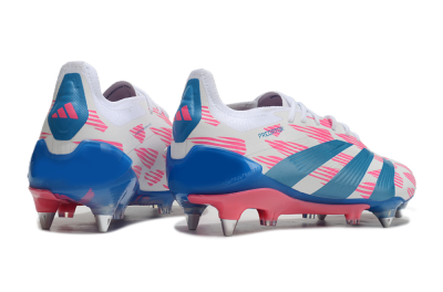 Men's Adidas Predator 24 Elite SG Soft Ground Low-Tops Football Boots - White/Pink/Blue