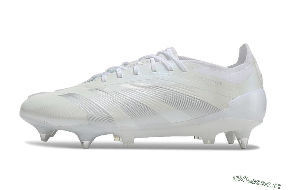 Men's Adidas Predator 24 Elite SG Soft Ground Low-Tops Football Boots - Beige/White/Silver 0