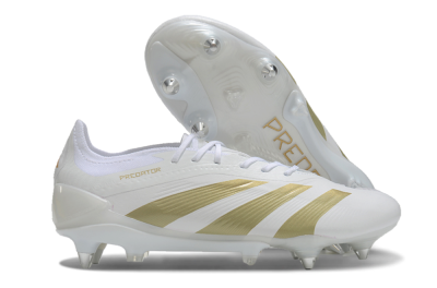 Men's Adidas Predator 24 Elite SG Soft Ground Low-Tops Football Boots - Beige/White/Gold