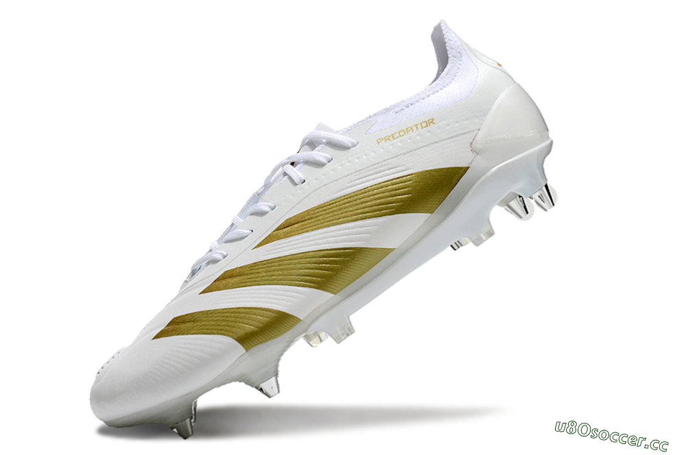 Men's Adidas Predator 24 Elite SG Soft Ground Low-Tops Football Boots - Beige/White/Gold 4
