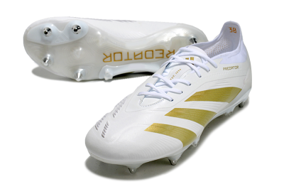 Men's Adidas Predator 24 Elite SG Soft Ground Low-Tops Football Boots - Beige/White/Gold