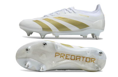 Men's Adidas Predator 24 Elite SG Soft Ground Low-Tops Football Boots - Beige/White/Gold