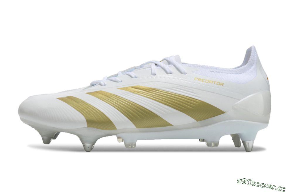 Men's Adidas Predator 24 Elite SG Soft Ground Low-Tops Football Boots - Beige/White/Gold 0