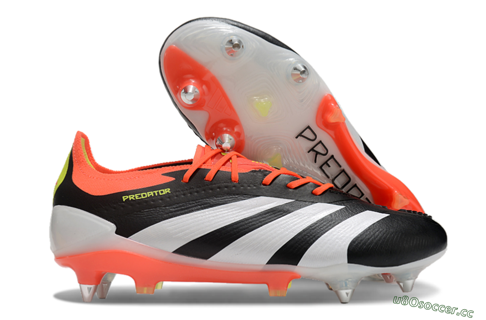 Men's Adidas Predator 24 Elite SG Soft Ground Low-Tops Football Boots - Black/White/Red 2