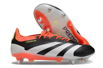 Men's Adidas Predator 24 Elite SG Soft Ground Low-Tops Football Boots - Black/White/Red