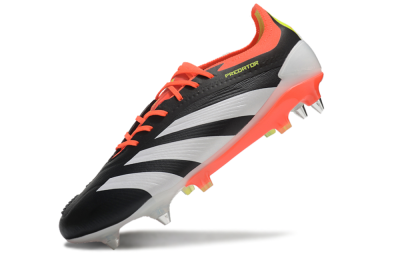 Men's Adidas Predator 24 Elite SG Soft Ground Low-Tops Football Boots - Black/White/Red
