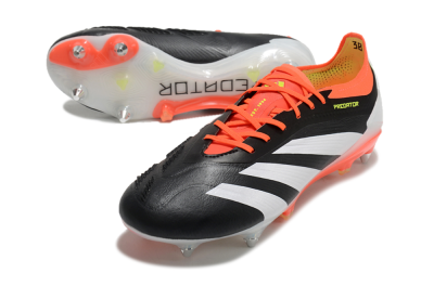 Men's Adidas Predator 24 Elite SG Soft Ground Low-Tops Football Boots - Black/White/Red