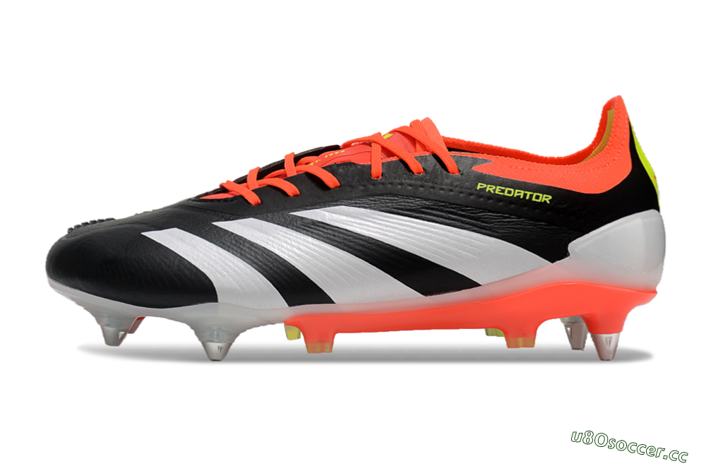 Men's Adidas Predator 24 Elite SG Soft Ground Low-Tops Football Boots - Black/White/Red 0