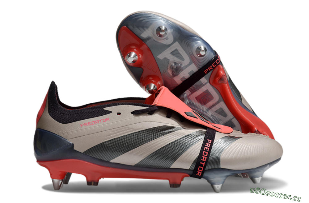 Men's Adidas Predator Elite Foldover Tongue SG Soft Ground Low-Tops Football Boots - Gold/Blue/Red 2